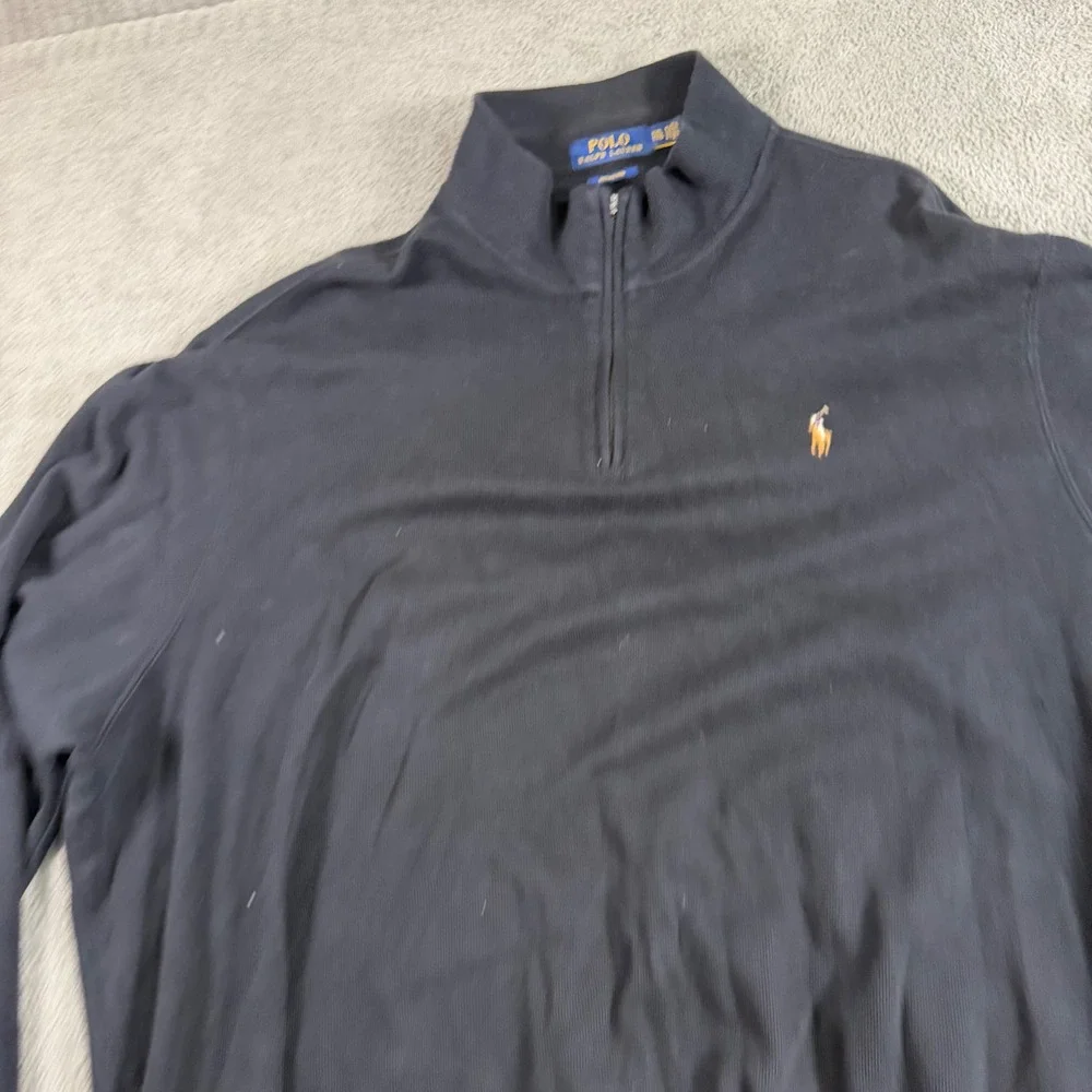 Polo Ralph Lauren Mens XXL Navy Blue Estate Rib Quarter Zip Pullover Sweater